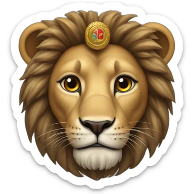 A lion wearing a Yemeni uniform sticker
