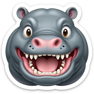 Angry hippopotamus sticker