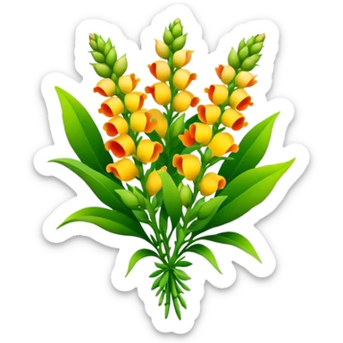 big bouquet Snapdragon, luxuriant, leaf, bud sticker