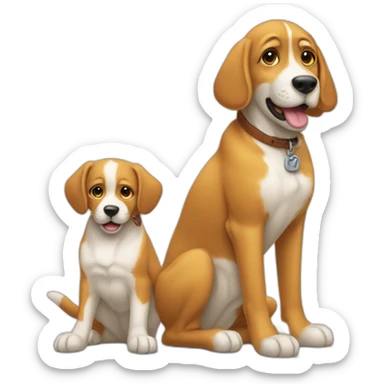 Un chat et un chien qui se serre la patte sticker