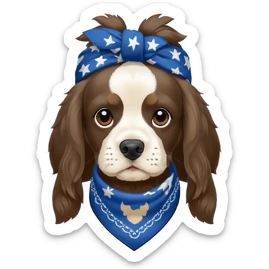 Собака породы черно-белый русский кокер спаниель в бандане Grow Street sticker