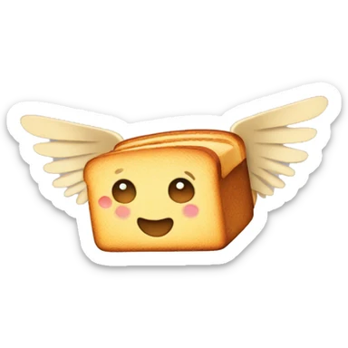 a flying toaster with wings sticker