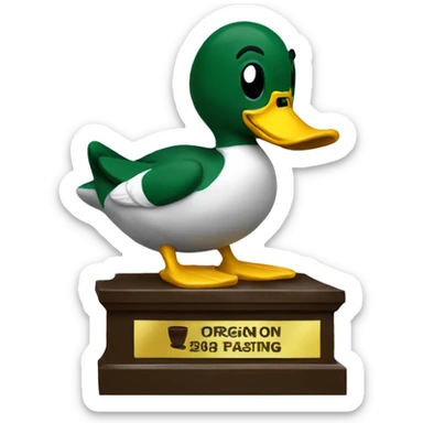 Oregon duck kissing trophy sticker