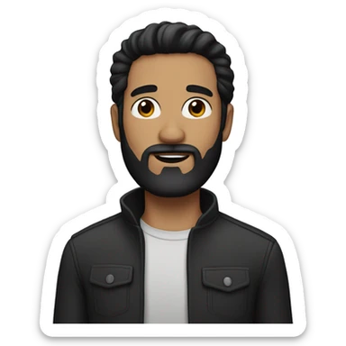 man with black hair and black beard sticker