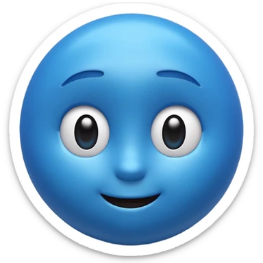 “A high-quality 3D emoji, smooth glossy texture, vibrant blue color, soft studio lighting, realistic reflections, rounded shape, cute expressive face, ultra-detailed, Pixar-style 3D render, isolated on white background, 4K resolution” sticker