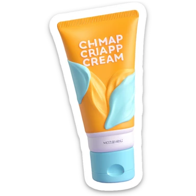 empty crumpled hand cream tube, pastel colors, very squished and wrinkled, cap on, no face or character, just the tube sticker
