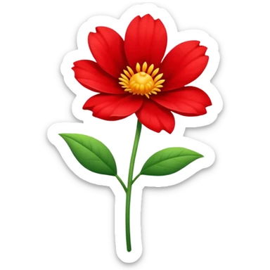 Red flower  sticker