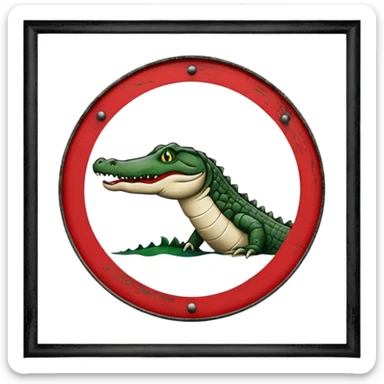 No alligators sign sticker