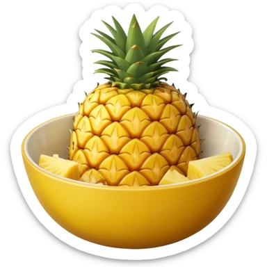 Pineapple slice in a bowl  sticker