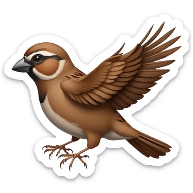 Sparrow flying sticker