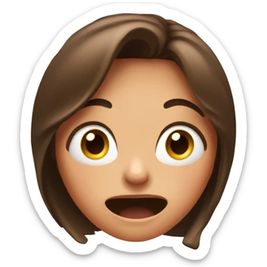 shocked face and unbelieveable girl with brown long hair sticker