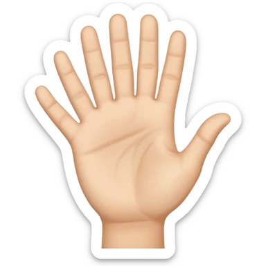a hand held open with the palm facing upward sticker