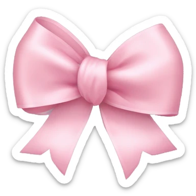 light pink ribbon bow sticker