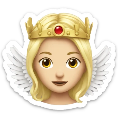 blond Valkyrie with wings and a crown sticker