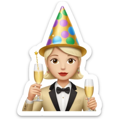 Jet champagne new years 2025 sticker