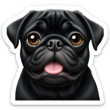 Black pug  sticker