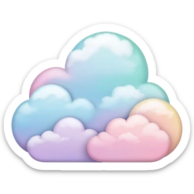 Pastel clouds sticker