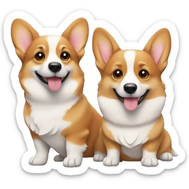 corgi couple sticker