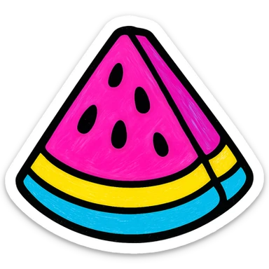 colorful slice of watermelon sticker