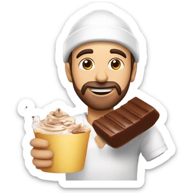 Zemmour qui mange un glace magnum 70% cacao sticker