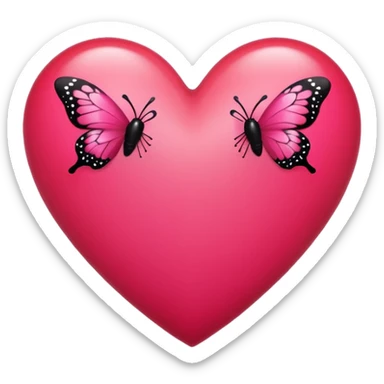 Really cool heart emoji for my sexy girlfriend that’s mainly  red & black. With just tiny hot pink butterflies on it.  sticker