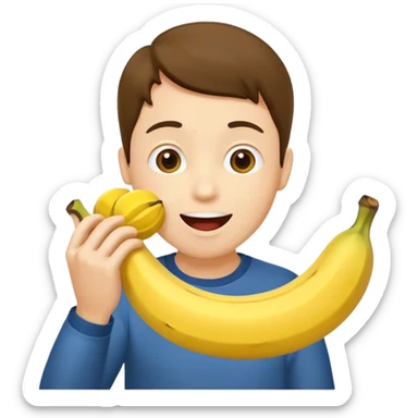 Happy emoji thirsty eating banana  sticker