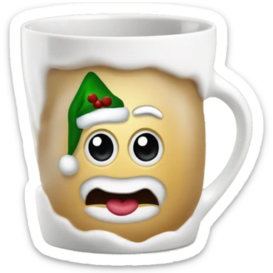 Weihnachtspunsch in Keramiktasse ohne Gesicht mit weihnachtsmotiv  sticker