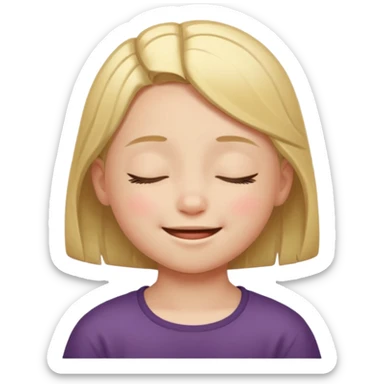 child smiling with closed eyes sticker