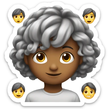 inspired child with hair that is their brain sticker