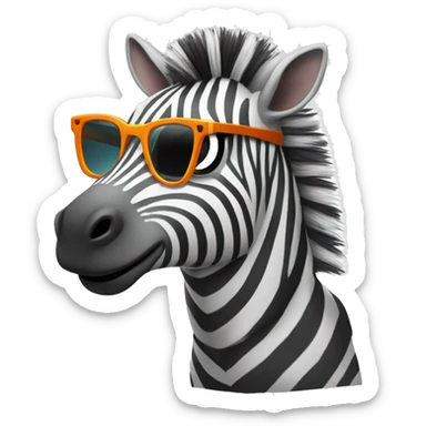 zebra wearing glasses making crypto trading sticker