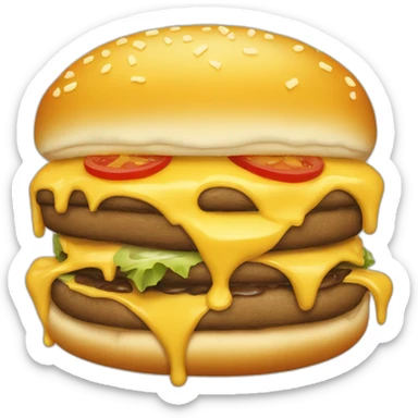 cheeseburger with a lot of melty cheese sticker
