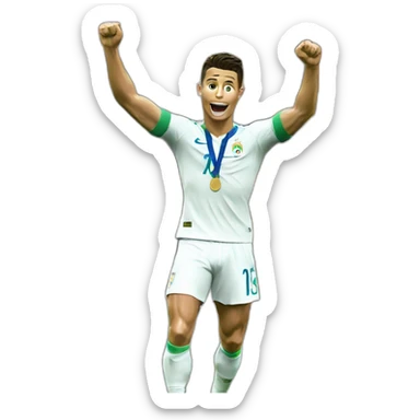 Cristiano Ronaldo winning world cup sticker