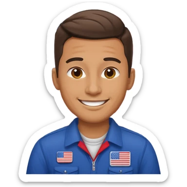 male tour guide in USA sticker