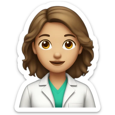 Lab girl brown hair sticker