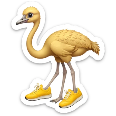  ostrich-in-yellow sneakers sticker