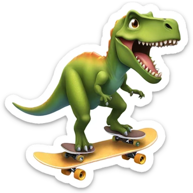 Dinosaur skateboarding  sticker