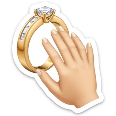 mão feminina mostrando sua aliança. Tipo esse emoji "💅🏼" sticker