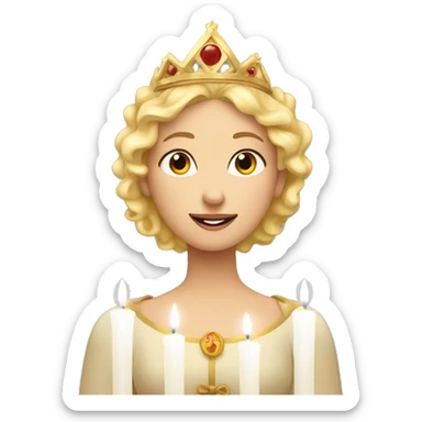 Blonde lucia with candles in her lucia crown sticker