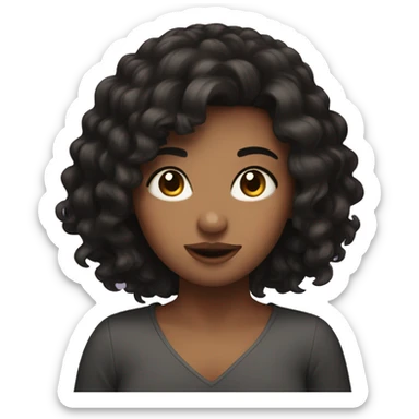 girl with dark hair, sassy hair flip sticker