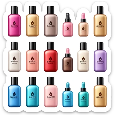 emoji of luxury brand labeled beauty products sticker