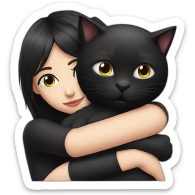 Black cat sitting in Emo girls lap sticker