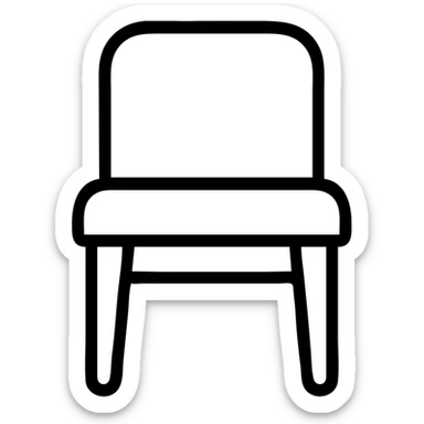 detailed chair icon with red outline, no fill sticker