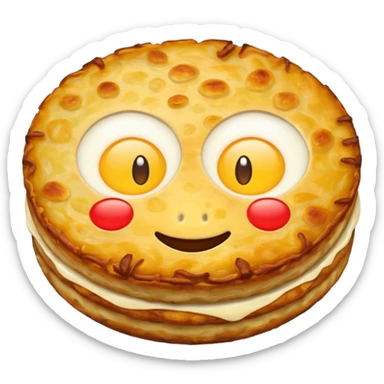 emoji of a Swiss rösti, round, golden and crispy WITHOUT FACE sticker