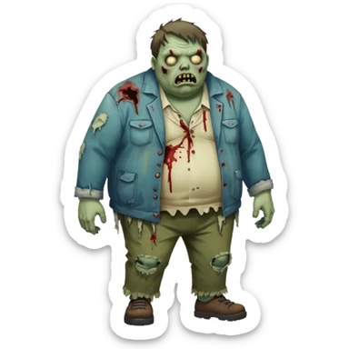 Fat zombie  sticker