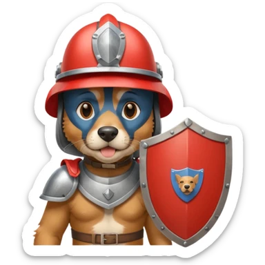 dog, ancient greece with shield sticker