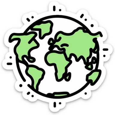 globe with trade symbols, world market sticker