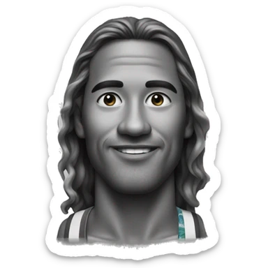 realistic portrait of a gorgeous Hawaiian surfer sticker