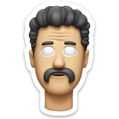 A gut with a rectangular snor and with his hair to the right sticker