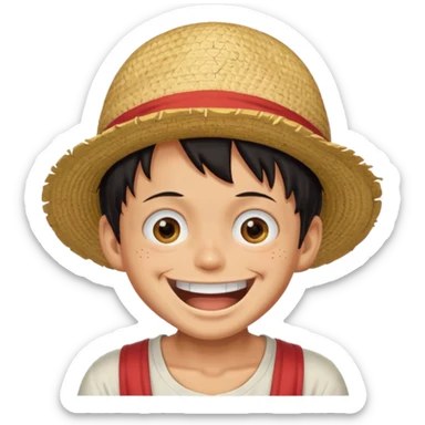 Lufy louthing and saying LOL sticker