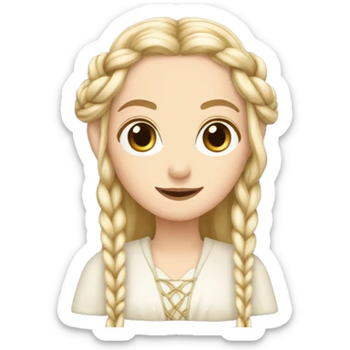 galadriel with braids sticker